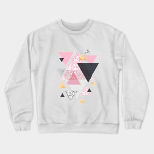 Multi Triangle - Rose Gold and Marble Crewneck Sweatshirt